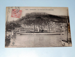 Carte Postale Ancienne : MONACO : Le Port Et La Condamine , Animé Avec Timbre 1922 - Harbor