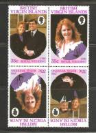 British Virgin Islands 1986 Andrew Royal Wedding 35 C Pair  -Se-tenant & Tete Beche Block  4 MNH - Britse Maagdeneilanden