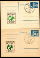 DDR P80-2-77 C7 2 Postkarten FARBVARIANTEN Zudruck Chemiekombinat Bitterfeld Sost. 1978 - Cartes Postales Privées - Oblitérées