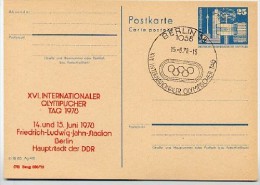 DDR P80-1d-78 C8-b Postkarte PRIVATER ZUDRUCK Olympischer Tag Berlin Sost. 1978 - Privatpostkarten - Gebraucht