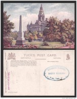 PORTSMOUTH TOWN HALL FROM VICTORIA PARK SIGNED ART "TUCK" OLD POSTCARD - D6665 - Portsmouth