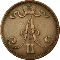 Monnaie, Finlande, Alexander II, 5 Pennia, 1866, TTB+, Cuivre, KM:4.1 - Finlande