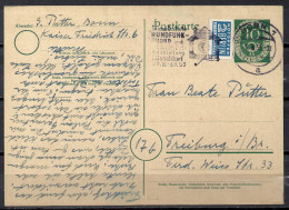 Deutschland Ganzsache Mi P 12 II 10 Pf. Ziffer OHNE Druckvermerk Notopfer Berlin P12 Bonn Nach Freiburg 5.8.53 P12 - Postcards - Used