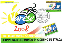 151 - Poste Italiane Filatelia - 22.9.2008 Varese Campionati Del Mondo Di Ciclismo Su Strada - Autres & Non Classés