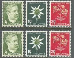 1944 SWITZERLAND PRO JUVENTUTE (2x) MICHEL: 439-441 MNH ** - Neufs