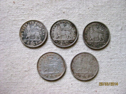 Lot De 5 Gersh 1895 EE - Ethiopie