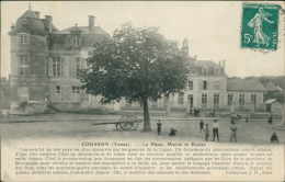 89 COURSON LES CARRIERES / La Place, Mairie Et Ecole / - Courson-les-Carrières