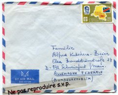 - Cover, Enveloppe Congo, Par Avion, Timbre Seul, Cachet, 1970, à Destination De L'Allemagne, Scans. - Oblitérés