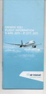 Alt529 Timetable Flights, Schedule, Orario Voli, Flight Information, Air Transat, Canada, Aereo, Avion - Horaires