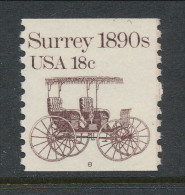 USA 1981 Scott # 1907. Transportation Issue: Surrey 1890s MNH (**). Tagget  Omitted P#8 - Roulettes (Numéros De Planches)