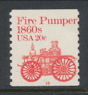 USA 1981 Scott # 1908. Transportation Issue: Fire  Pumper 1860s, MNH (**). Tagget  P#15 - Ruedecillas (Números De Placas)