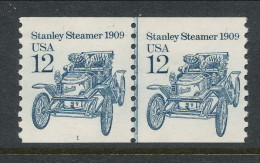 USA 1985 Scott # 2132. Transportation Issue: Stanley Steamer 1909.  Line Pair With P# 1, MNH (**). - Rollenmarken