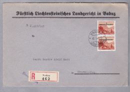 Liechtenstein Dienst 1948-01-12 VADUZ R-Brief Nach Oberwil - Servizio