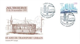 63 - Aubière - Tramway - 65 Ans De Transport Urbain - Carte Lettre Illustrée - 1993 - Très Bel Etat (voir 2 Scans - Aubiere