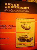 Revue Technique Automobile - N°362 - Citroën D Spécial - D Super - D Super 5 - Renault 20 - Auto