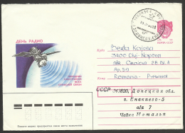 Ukraine,  Stationery Cover, "Radio Day" 1990, Circulated In 1990 From Donetsk To Romania. - Ukraine & West Ukraine
