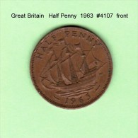 GREAT BRITAIN    1/2  PENNY  1963  (KM # 896) - C. 1/2 Penny