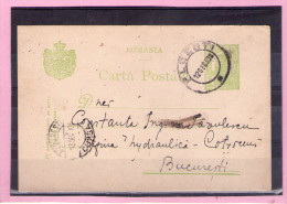 CARTA POSTALA / CAROL I  - Circulata 1908  Cu Francatura BUCURESTI / PLOIESTI - Covers & Documents