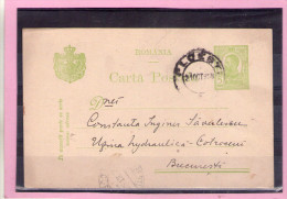 CARTA POSTALA / CAROL I  - Circulata 1908  Cu Francatura BUCURESTI / PLOIESTI - Covers & Documents