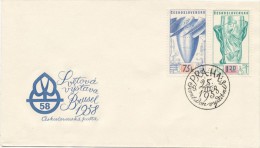 Czechoslovakia / First Day Cover (1958/04 B) Praha 3 (c): World Exhibition In Brussels 1958 - Kaplan Turbine - Agua