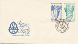 Czechoslovakia / First Day Cover (1958/04 B) Praha 3 (c): World Exhibition In Brussels 1958 - Kaplan Turbine - Wasser