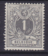 Belgium 1880 Mi. 23 C   1 C Ziffer Und Liegender Löwe Lion Perf. 14, Ownermark, MH* (2 Scans) - 1869-1888 Lion Couché