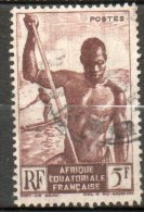 A E F Piroguier Du Niger 1947 N°221 - Gebraucht