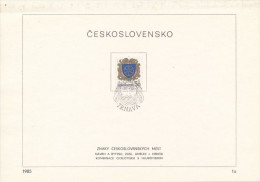 Czechoslovakia / First Day Sheet (1985/01a) Trnava: Coats Of Arms Of Czechoslovak Cities - Trnava (wheel) - Autres & Non Classés