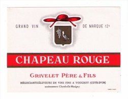 Étiquette Maison Grivelet Père & Fils, Vougeot, Côte-d'Or, Années 1970 - Popes