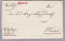 Heimat AG BOSWYL 18?? Auf Amtlich Brief Hülle  Nach Muri - Seltener Stempel - ...-1845 Prephilately