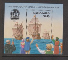 Bahamas 1990 Columbus Landfall Series - Nina Santa Maria & Pinta Miniature Sheet MNH - 1859-1963 Crown Colony