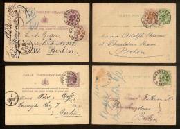 4 Postkaarten Van 5 Centimes Waarbij 2 X Nr. 28 En Allen Verstuurd Naar  BERLIJN (DUITSLAND) ! Inzet Aan 10 € ! - 1869-1888 Lion Couché