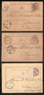 3 Postkaarten Van 5 Centimes Waarbij 2 X Nr. 28 En Allen Verstuurd Naar  MAINZ (DUITSLAND) ! Inzet Aan 10 € ! - 1869-1888 Lion Couché