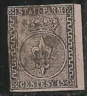 ASI ANTICHI STATI ITALIANI 1852 PARMA GIGLIO BORBONICO CENT. 15c ROSA USATO USED OBLITERE' - Parme