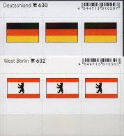 2x3 In Farbe Flaggen-Sticker Berlin+BRD 7€ Kennzeichnung Alben Bücher Sammlungen LINDNER 630+632 Flag Westberlin Germany - Geography