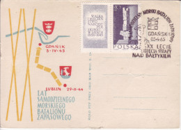 1965 3.4 Special Cancel, Commemoration Of Liberation Of Gdansk By Zapasowy Batalion - Lettres & Documents