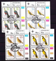 South Africa - 1990 - Birds - Complete Set Control Blocks CTO - Usati