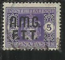 TRIESTE A 1947 AMG-FTT SOPRASTAMPATO D´ITALIA ITALY OVERPRINTED SEGNATASSE TAXES TASSE LIRE 5 USATO USED - Strafport