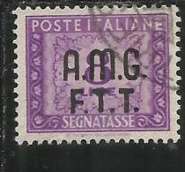 TRIESTE A 1947 1949 AMG-FTT SOPRASTAMPATO D'ITALIA ITALY OVERPRINTED SEGNATASSE TAXES TASSE LIRE 8 USATO USED - Strafport