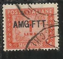 TRIESTE A 1949 1954 AMG-FTT SOPRASTAMPATO D´ITALIA ITALY OVERPRINTED SEGNATASSE TAXES TASSE LIRE 1 USATO USED - Postage Due