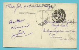 Kaart Van "Armee Belge" Met Stempel CARCASSONNE Op 28/11/15 Naar "Telegraphie Militair Furnes" ! Met Stempel PMB - Zona Non Occupata