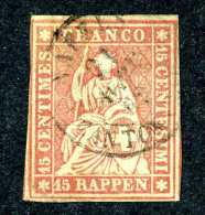 1753 Switzerland 1855/57 Michel #15 IIAzm Used Scott #22 ~Offers Always Wlcome!~ - Oblitérés