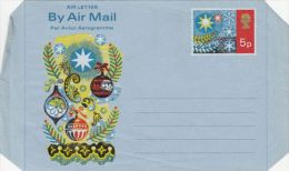 MERRY CHRISTMAS, ORNAMENTS, AEROGRAMME, UNUSED, UK - Stamped Stationery, Airletters & Aerogrammes