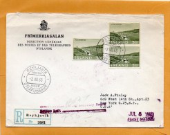Iceland 1963 Registered Cover Mailed To USA - Briefe U. Dokumente
