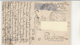 PO4669C# FISCALI PACCHI POSTALI RSI REPUBBLICA SOCIALE Su Cartolina UDINE - CERVIGNANO DEL FRIULI - CAFFE'  VG 1944 - Steuermarken