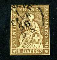 1763 Switzerland 1856 Michel #13 IIBys  Used Scott #25 Black Thread ~Offers Always Welcome!~ - Used Stamps