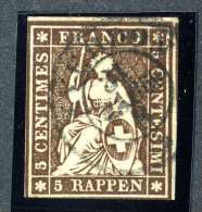 1770 Switzerland 1857 Michel #13 IIByma  Used Scott #36 Green Thread ~Offers Always Welcome!~ - Usados