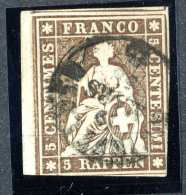 1775 Switzerland 1856 Michel #13 IIBysa  Used Scott #25  Black Thread ~Offers Always Welcome!~ - Oblitérés