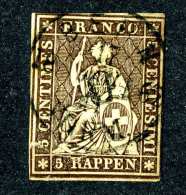 1783 Switzerland 1857 Michel #13 IIByma  Used Scott #36b  Green Thread ~Offers Always Welcome!~ - Usados