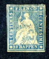 1829 Switzerland  Michel #14 II  No Gum  Scott #16  ~Offers Always Welcome!~ - Unused Stamps